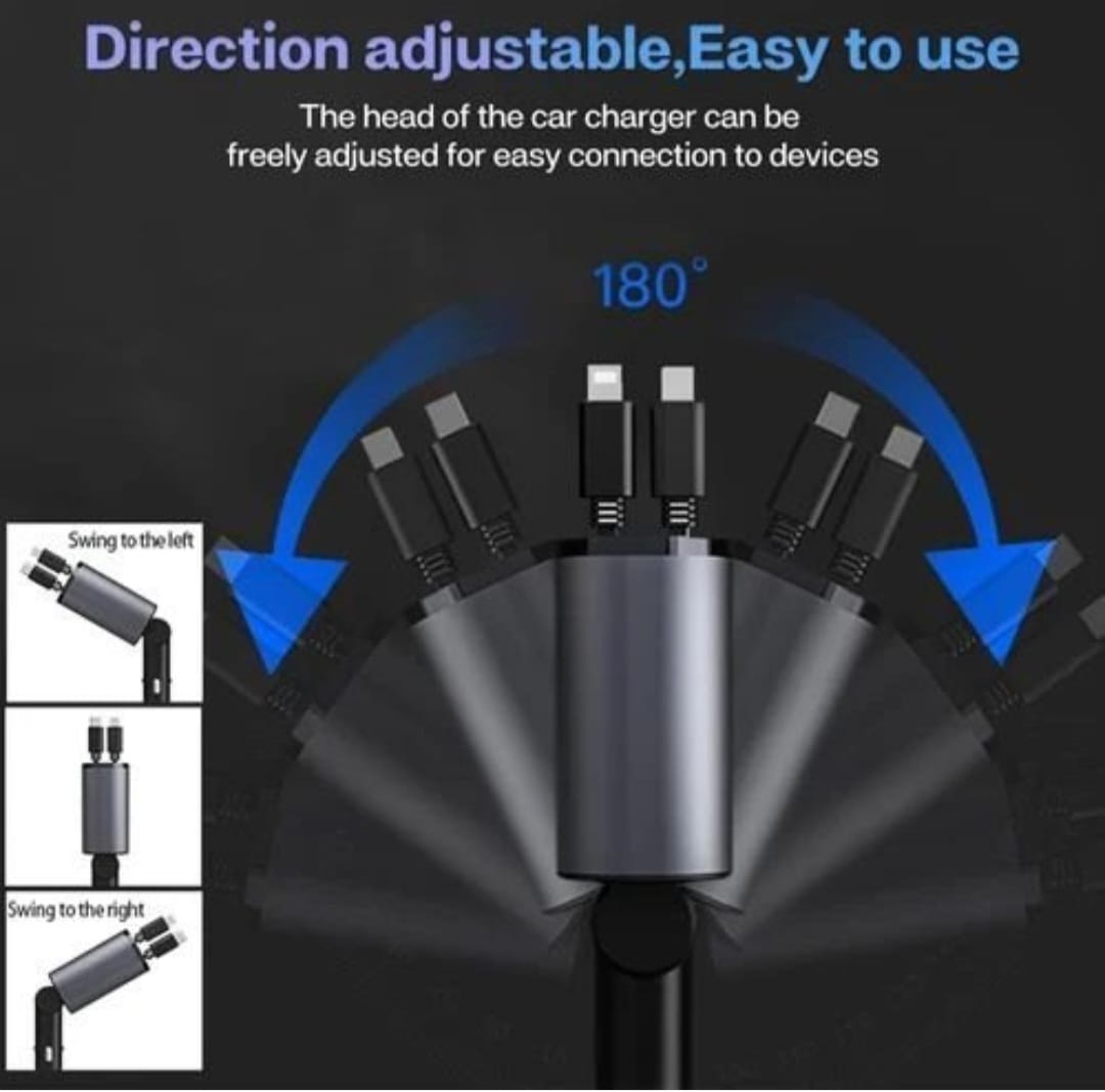 4 in 1 Retractable car charger.