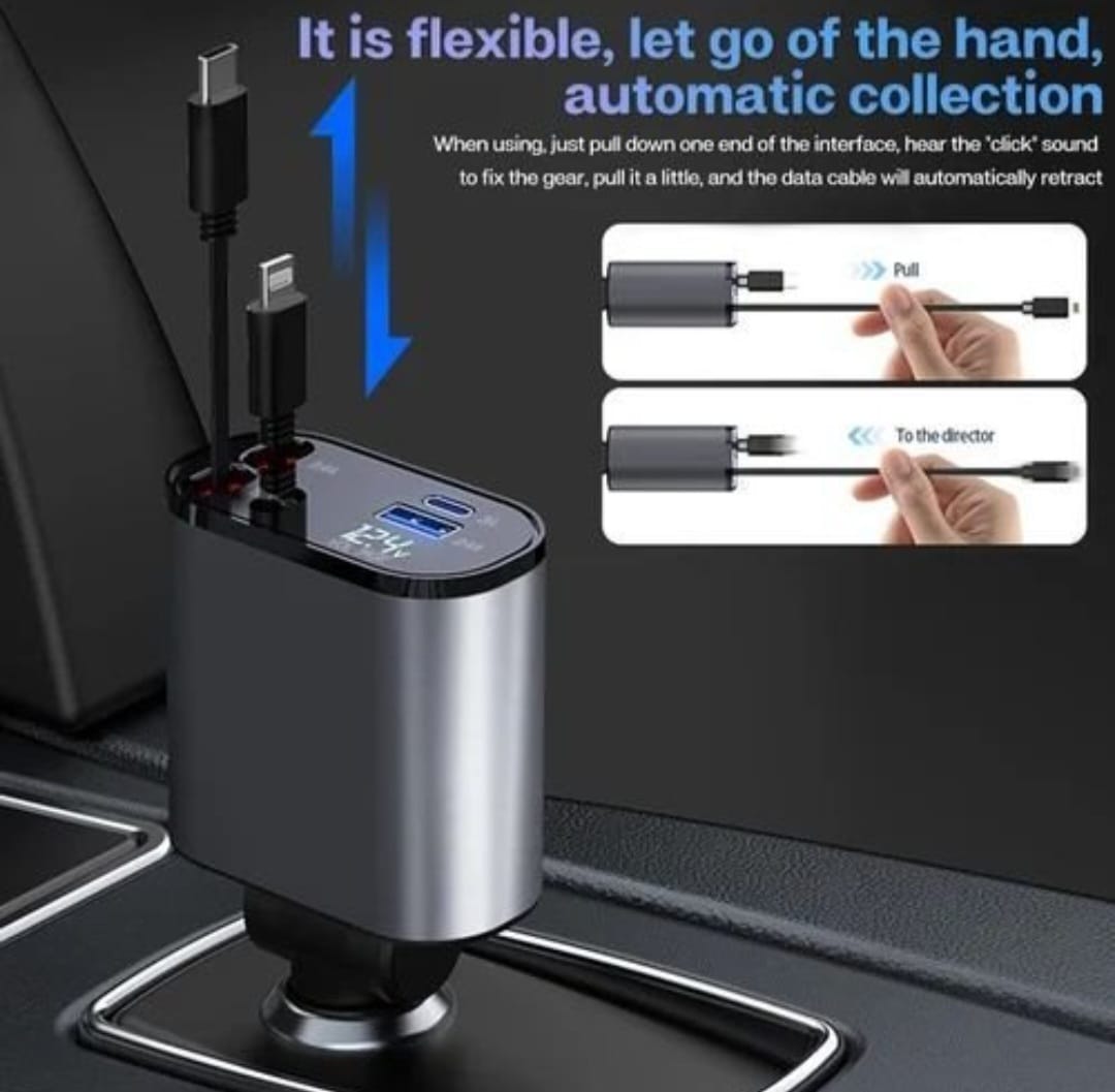 4 in 1 Retractable car charger.