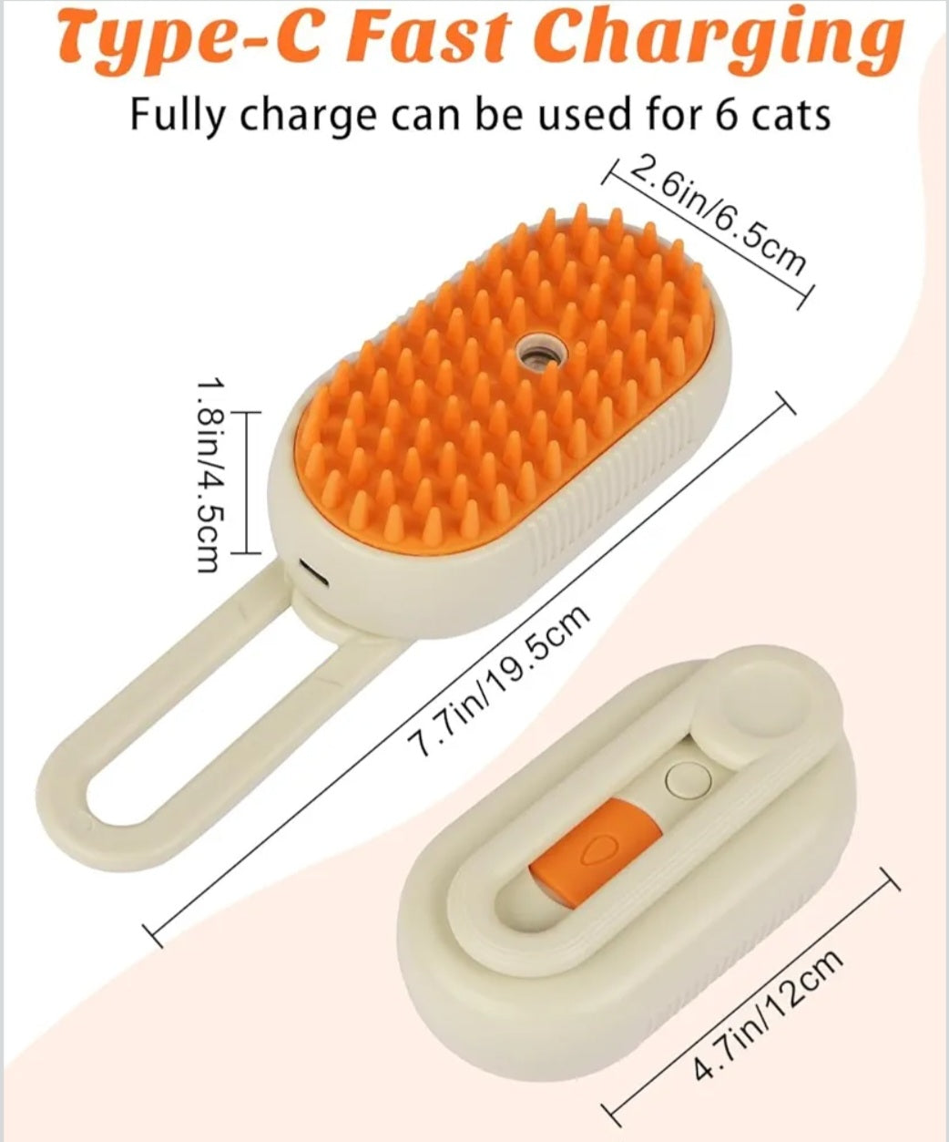 ETHERIXX Steam Brush for Dog Cat Steam Brush 3 in 1 Water Brush for Dogs Silicone Massage Dog Comb Electric Multifunctional Water Brush Spa for Dogs USB-Rechargeable Steamy Brush for Pet