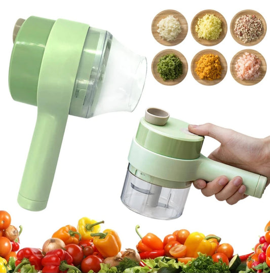 4 in 1 Portable Electric Vegetable Cutter Set, Food Processor for with Brush Electric Vegetable & Fruit Grater & Slicer