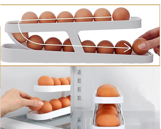 Automatically Rolling Egg Holder Container Display Rack