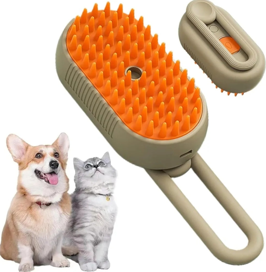 ETHERIXX Steam Brush for Dog Cat Steam Brush 3 in 1 Water Brush for Dogs Silicone Massage Dog Comb Electric Multifunctional Water Brush Spa for Dogs USB-Rechargeable Steamy Brush for Pet